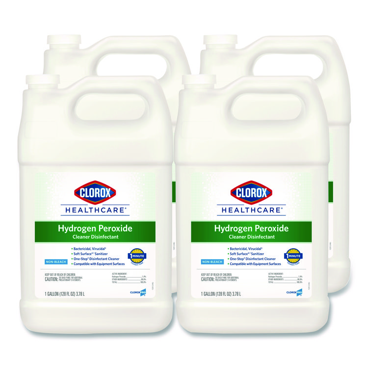 Clorox Healthcare Hydrogen-Peroxide Cleaner/Disinfectant, 1 gal Bottle, 4/Carton (CLO30829)