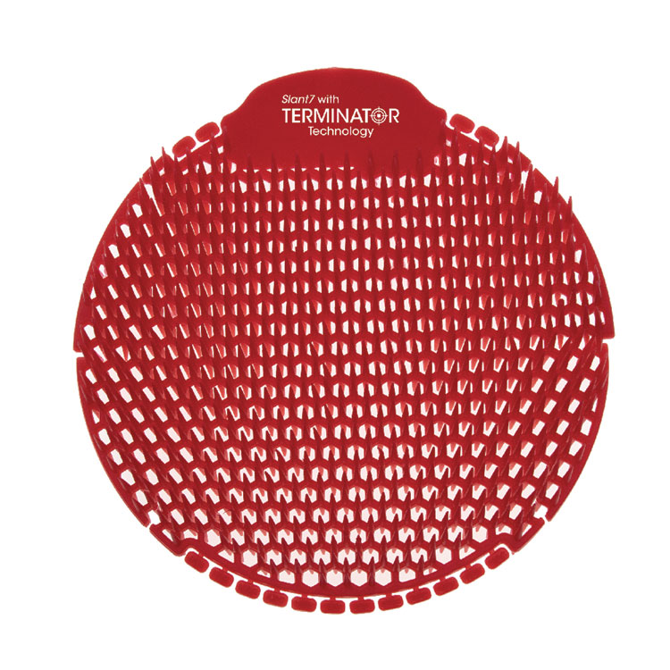 Fresh Products Slant7 with Terminator Urinal Screen, Forest Scent, Red, 30/Carton (FRSS7TCT)