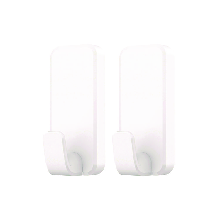 Command X-Large Utility Hooks, Plastic, White, 10 lb Capacity, 2 Hooks and 6 Strips/Pack (MMM170102ES)