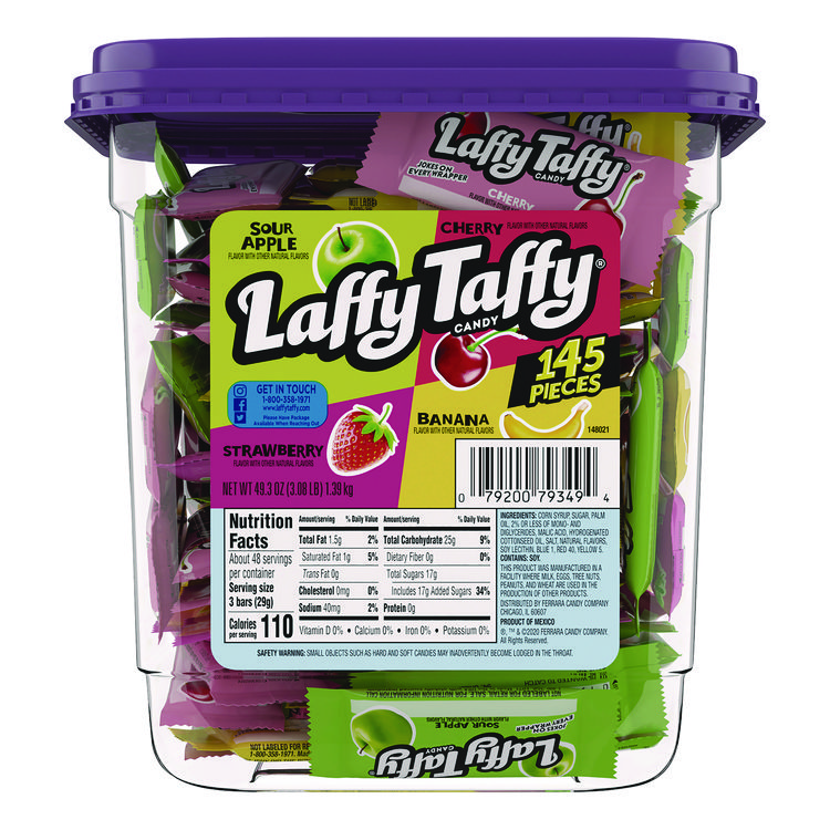 NestlÃ© Laffy Taffy Assorted Pack, 49.3 oz Tub (NESFER42356)