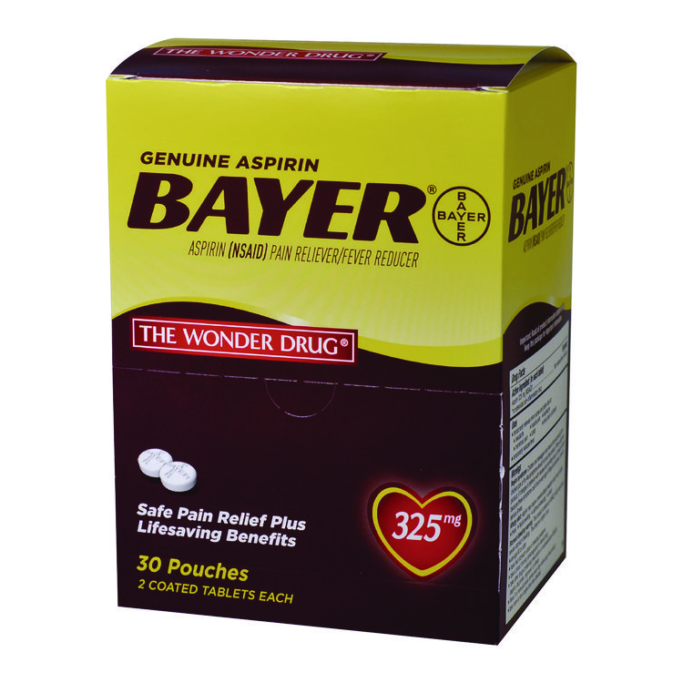 Bayer Genuine Buffered Aspirin (NSAID) Tablet, 2 Tablets/Packet, 30 Packetss/Box (PFY64268)
