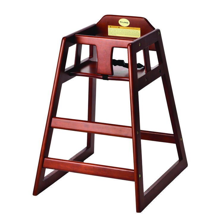 ALPINE INDUSTRIES Wooden Stackable High Chair, Supports Up to 50 lb, 29.02" h, Mahogany (ALHALP41201MA)