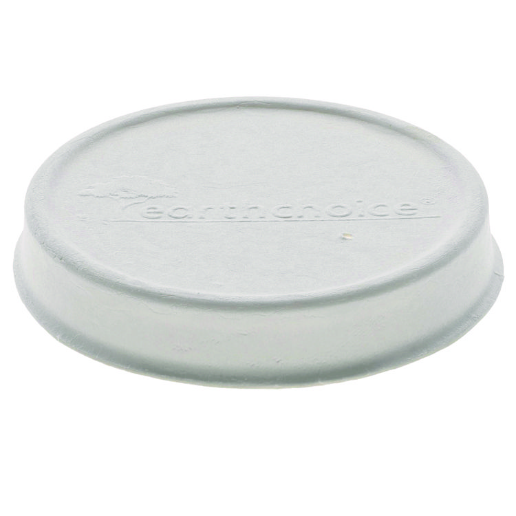 Pactiv Evergreen EarthChoice PFAS-Free Compostable Soup Cup Lid, For 8 oz to 16 oz Soup Cups, 4" Diameter, White, Sugarcane, 500/Carton (PCTLMC81216ECBB)