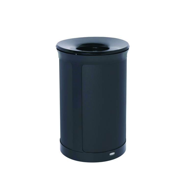 Rubbermaid Commercial ENHANCE Series Waste Receptacle, 33 gal, Metal, Jet Black Metallic (RCP2172842)