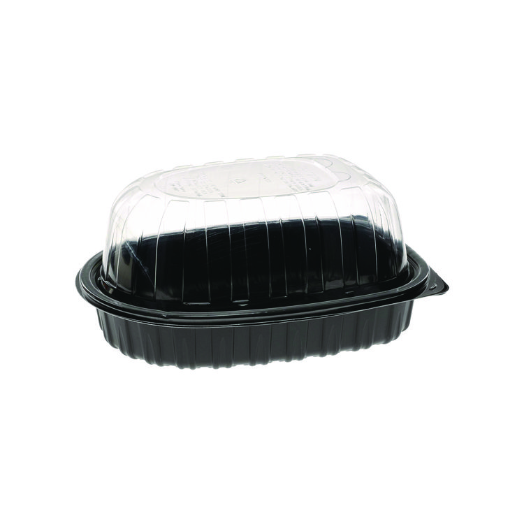 Pactiv Evergreen MealMaster Chicken Roaster Base/Lid, 10 x 7.5 x 4, Black/Clear, Plastic, 110/Carton (PCTYCNC600700DZ)