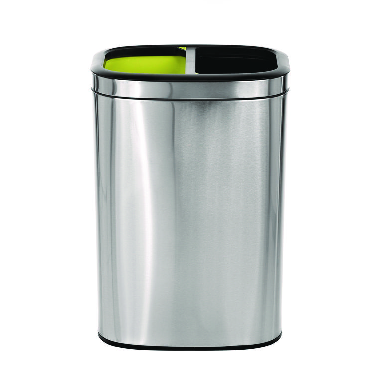 ALPINE INDUSTRIES 10.5 Gallon Stainless Steel Open Top Dual Compartment Trash Can (ALHALP470R40L)