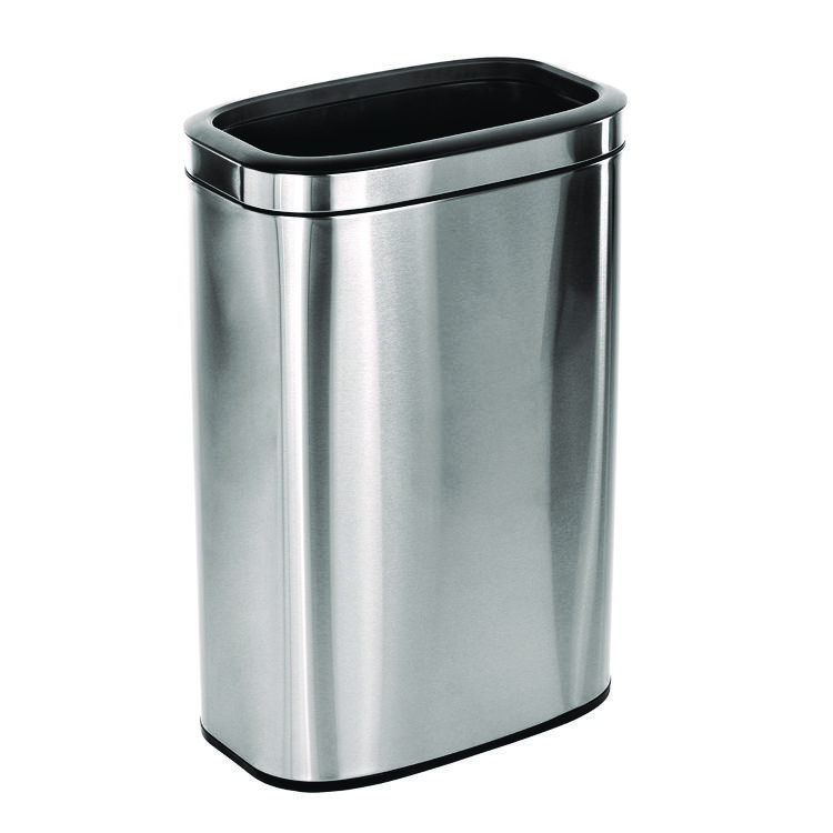 ALPINE INDUSTRIES Stainless Steel Rectangular Liner Open Top Trash Can, 10.5 gal, Brushed Stainless Steel (ALHALP47040L)