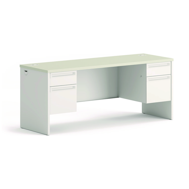HON 38000 Series Kneespace Credenza, 72w x 24d x 29.5h, Silver Mesh/Light Gray (HON38854B9Q)