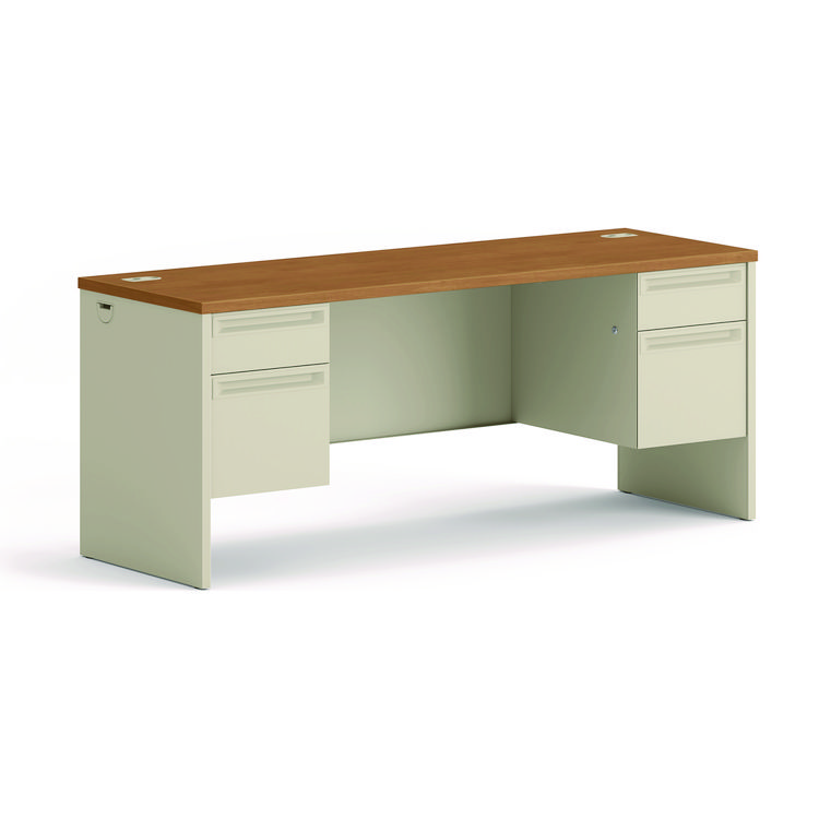 HON 38000 Series Kneespace Credenza, 72w x 24d x 29.5h, Harvest/Putty (HON38854CL)