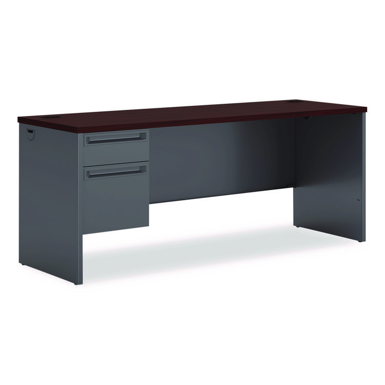 HON 38000 Series Left Pedestal Credenza, 72w x 24d x 29.5h, Mahogany/Charcoal (HON38855LNS)