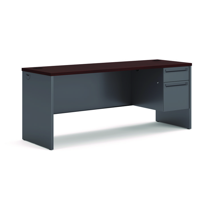 HON 38000 Series Right Pedestal Credenza, 72w x 24d x 29.5h, Mahogany/Charcoal (HON38856RNS)