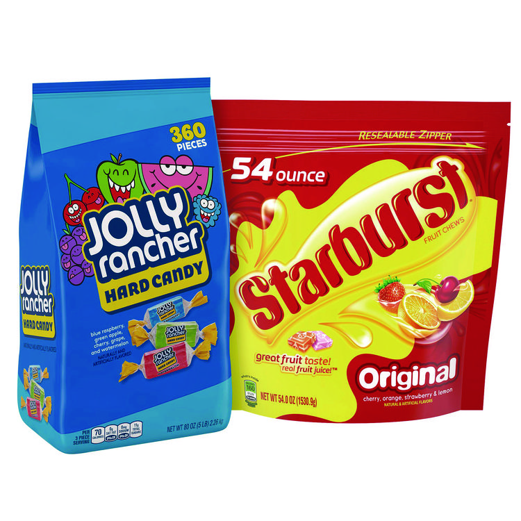 National Brand Chewy and Hard Candy Party Asst, Jolly Rancher/Starburst, 8.5 lbs Total, 2 Bag Bundle (GRR600B0003)