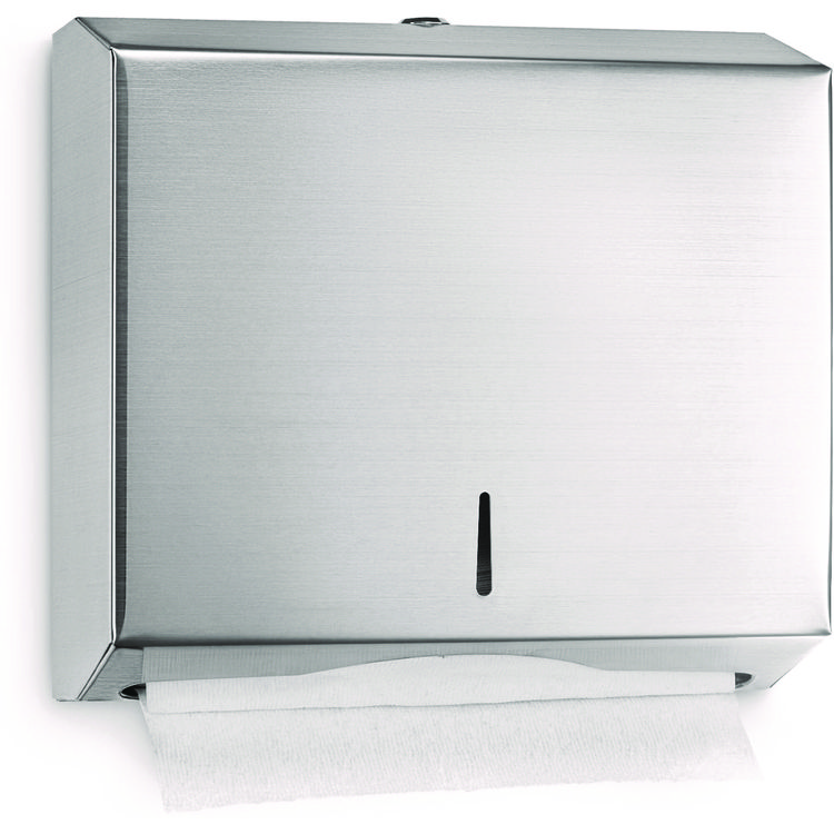 ALPINE INDUSTRIES Horizontal C-Fold/Multi-Fold Paper Towel Dispenser, 10.2 x 4 x 11.2, Brushed Nickel (ALHALP481)