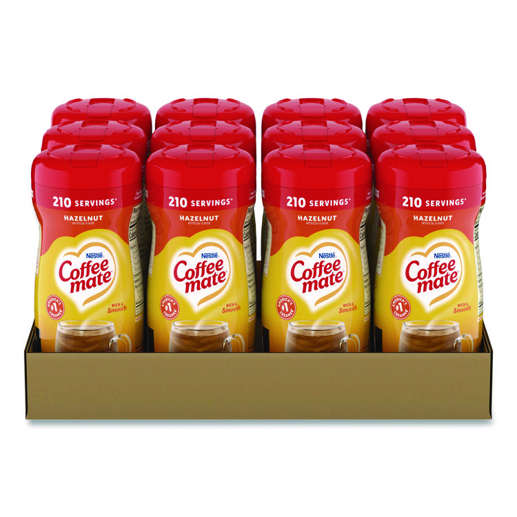 Coffee mate Non-Dairy Powdered Creamer, Hazelnut, 15 oz Canister, 12/Carton (NES12345CT)