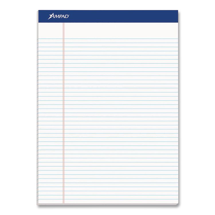 Ampad Perforated Writing Pads, Narrow Rule, 50 White 8.5 x 11.75 Sheets, Dozen (TOP20322)