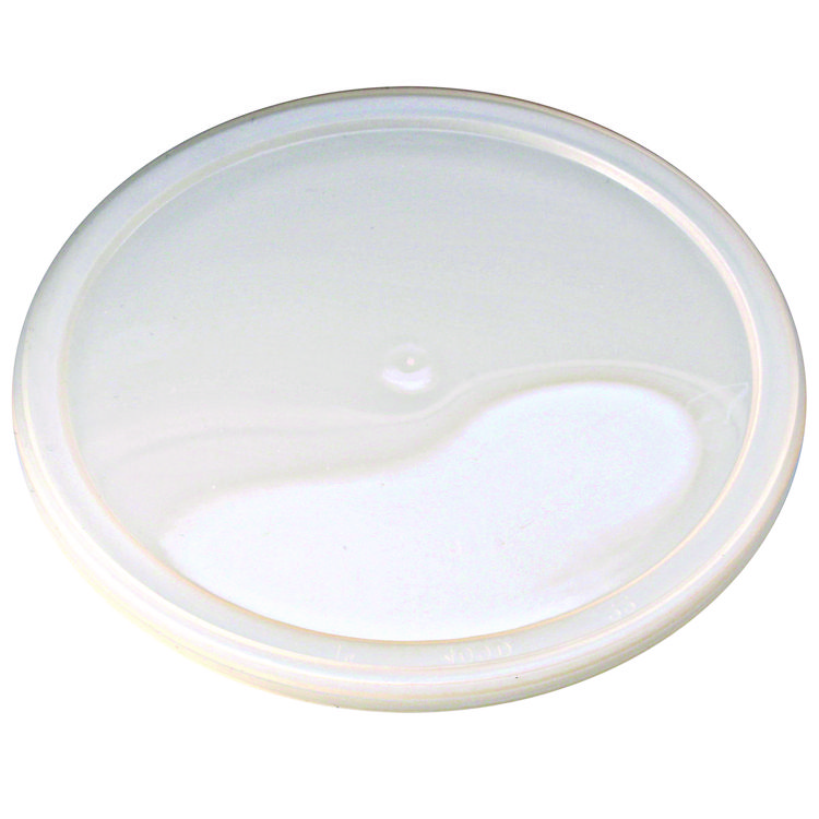 Fabri-Kal Pro Kal Polyethylene Flush Fill Round Deli Lids, 4.6" Diameter, Clear, Plastic, 500/Carton (FABPELID)