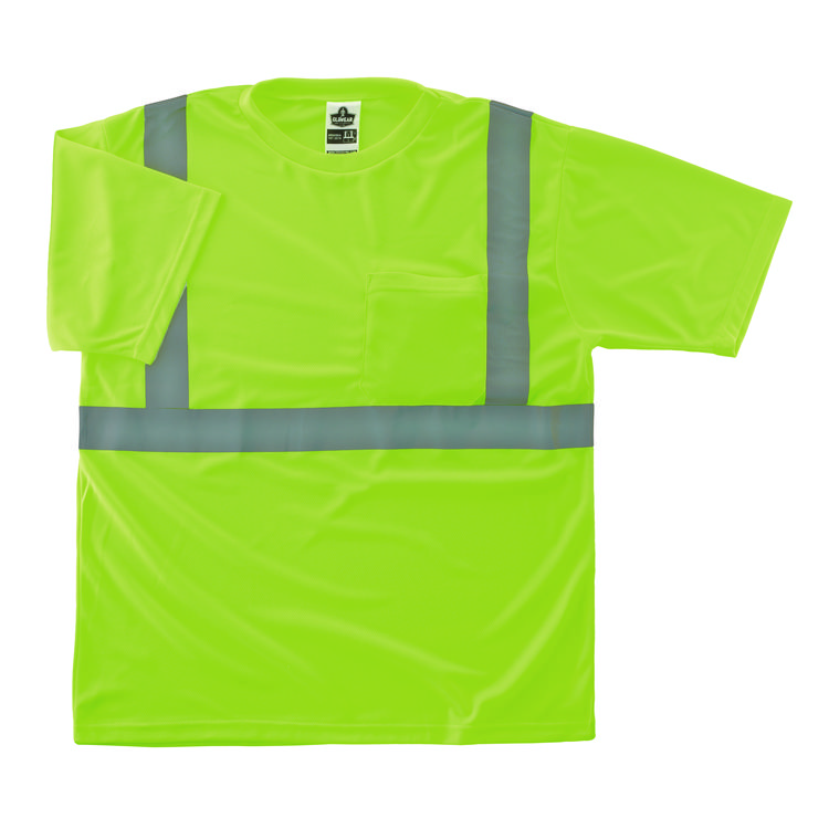 ergodyne GloWear 8289-ECO Class 2 Recycled Hi-Vis T-Shirt, 2X-Large, Lime (EGO21536)