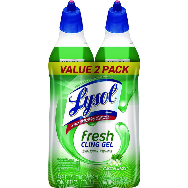 LYSOL Brand Cling and Fresh Toilet Bowl Cleaner, Forest Rain Scent, 24 oz, 2/Pack (RAC98015PK)