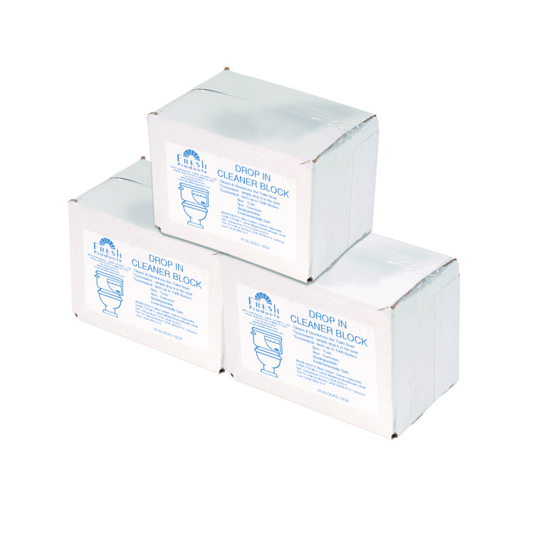 Fresh Products Drop-In Tank Non-Para Cleaner Block, Unscented, Blue, 24/Box, 3 Boxes/Carton (FRS24DIFCT)