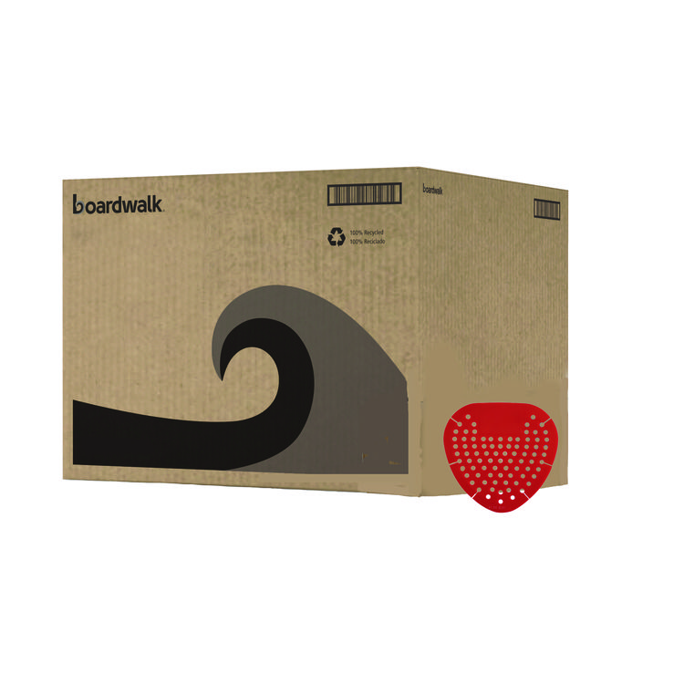 Boardwalk Deodorizing Urinal Screen, Cherry Scent, Red, 3.5 oz, Dozen (BWK1001)