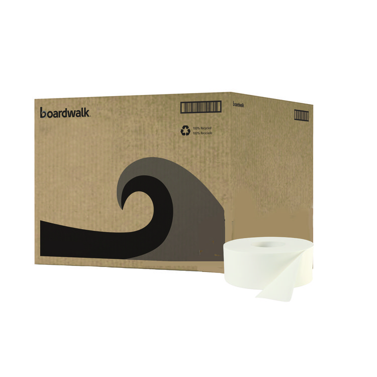 Boardwalk JRT Jumbo Roll Bathroom Tissue, Septic Safe, 2-Ply, 3.3" x 1,000 ft, White, 12 Rolls/Carton (BWK6100B)
