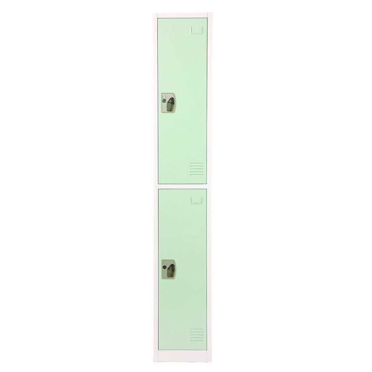 ADIROFFICE Steel Storage Locker, 2 Compartment, 12 x 12 x 72, Misty Green (ALHI629202MGRN)