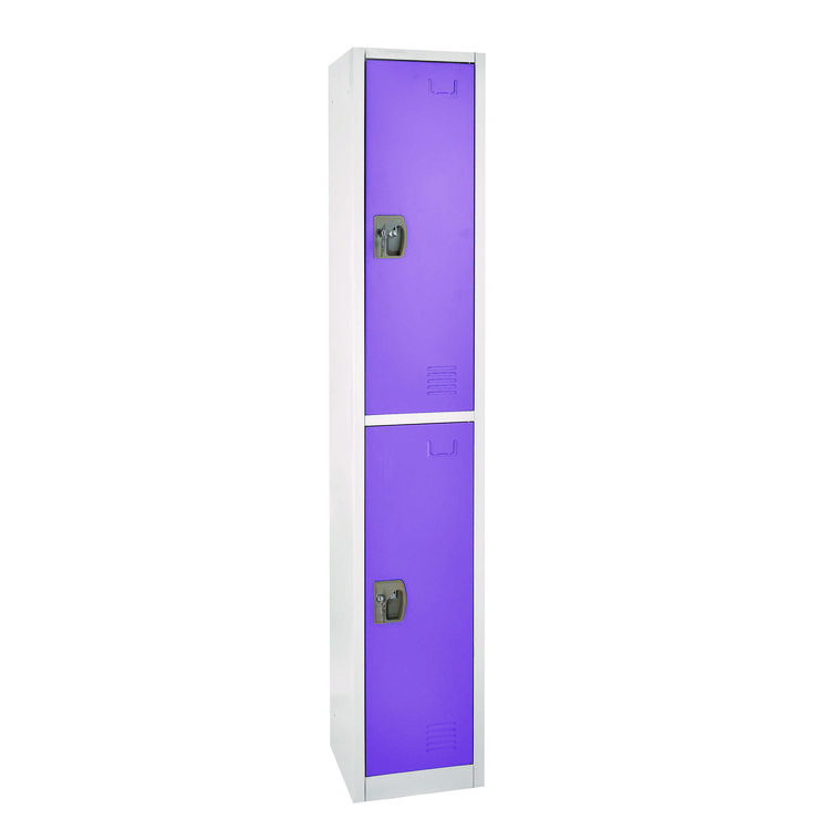 ADIROFFICE Steel Storage Locker, 2 Compartment, 12 x 12 x 72, Purple (ALHI629202PUR)