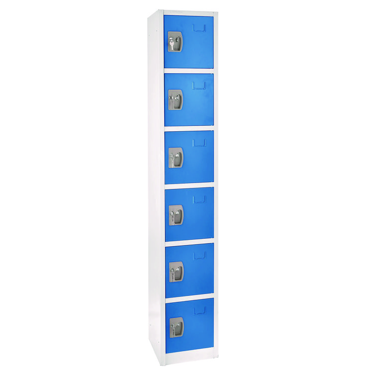 ADIROFFICE Steel Storage Locker, 6 Compartment, 12 x 12 x 72, Blue (ALHI629206BLU)