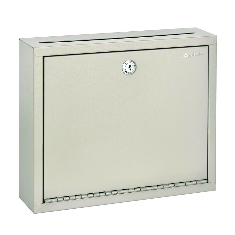 ADIROFFICE Large Size Steel Multi-Purpose Secure Drop Box, 12 x 3 x 10, Beige (ALHI63103BEI)