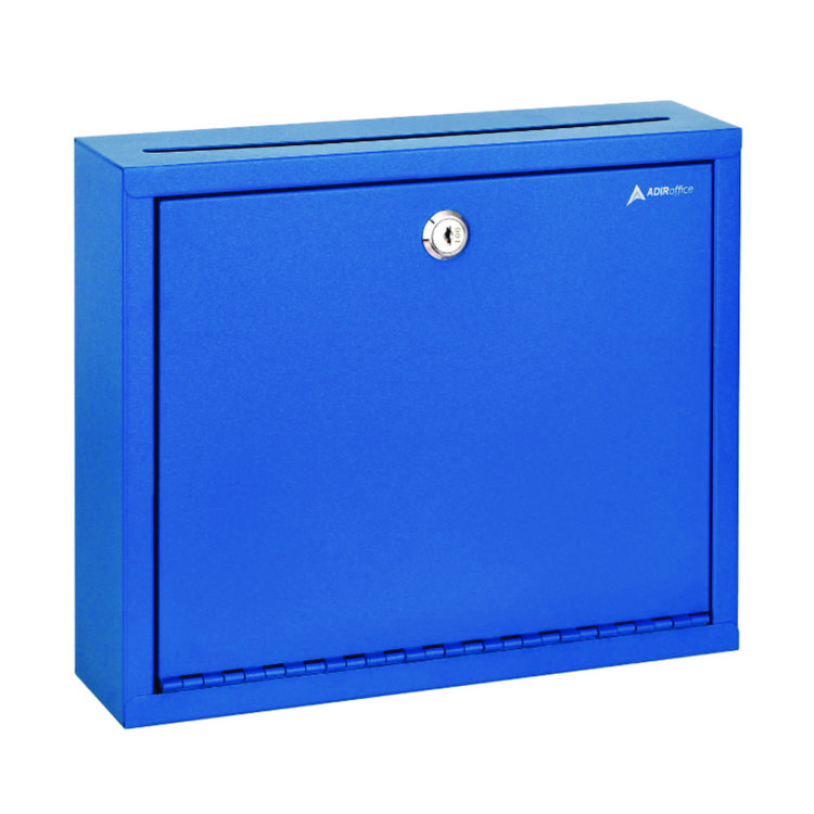 ADIROFFICE Large Size Steel Multi-Purpose Secure Drop Box, 12 x 3 x10, Blue (ALHI63103BLU)