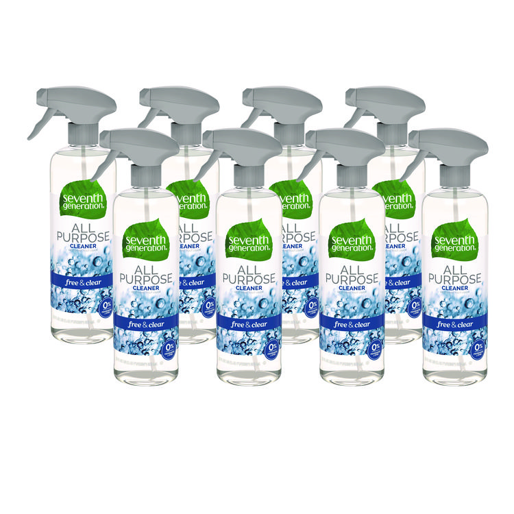 Seventh Generation Natural All-Purpose Cleaner, Free and Clear/Unscented, 23 oz Trigger Spray Bottle, 8/Carton (SEV44713CT)