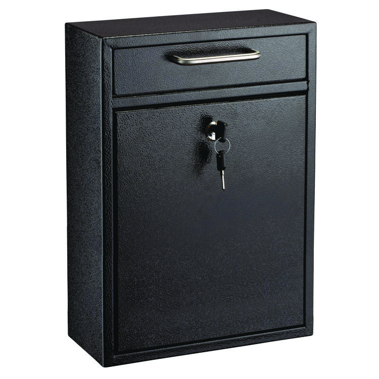 ADIROFFICE Large Ultimate Secure Drop Box Wall Mounted Mail Box, 11.2 x 4.7 x 16.2, Black (ALHI63104BLK)