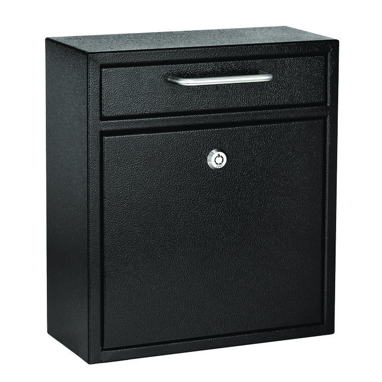 ADIROFFICE Medium Ultimate Wall Mounted Mail Box, 10.4 x 4.5 x 12, Black (ALHI63105BLK)