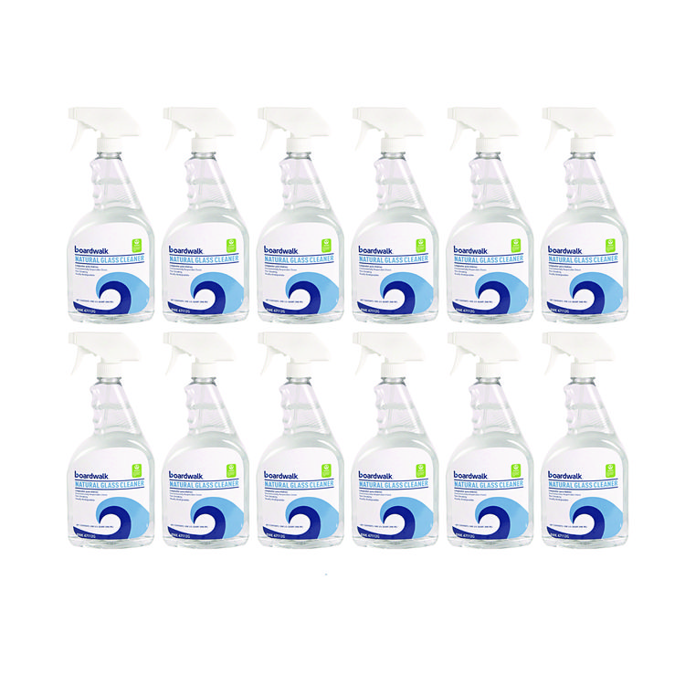 Boardwalk Natural Glass Cleaner, Unscented, 32 oz Trigger Spray Bottle, 12/Carton (BWK47112G)