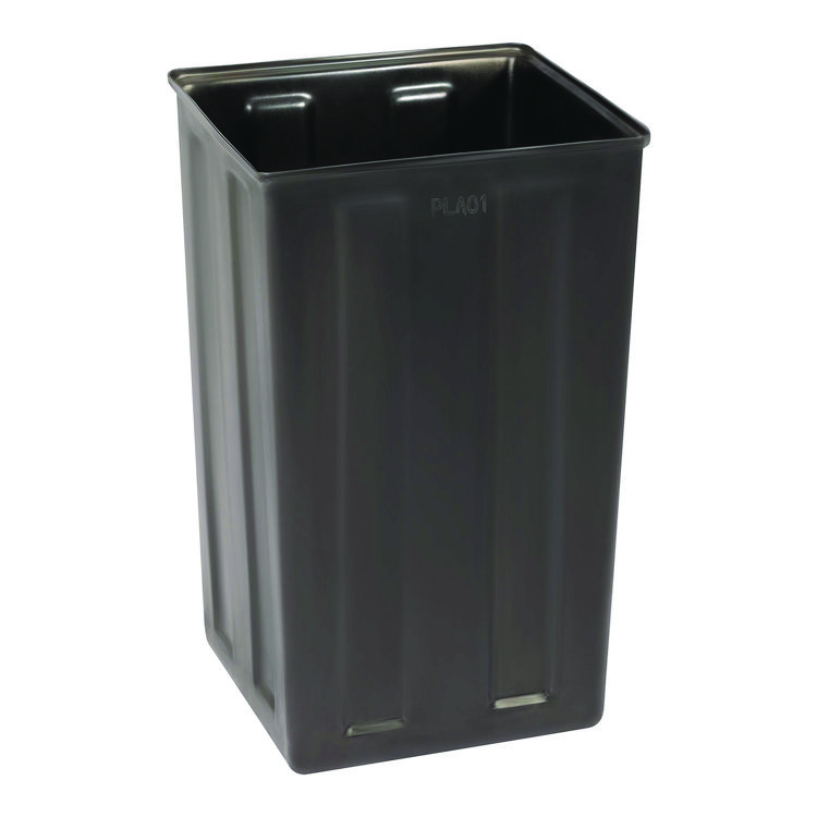 Square 40 Gallon Rigid Plastic Waterproof Square Trash Can Insert Liner for Indoor/Outdoor Trash Can, Plastic, Black (ALHALPA01)