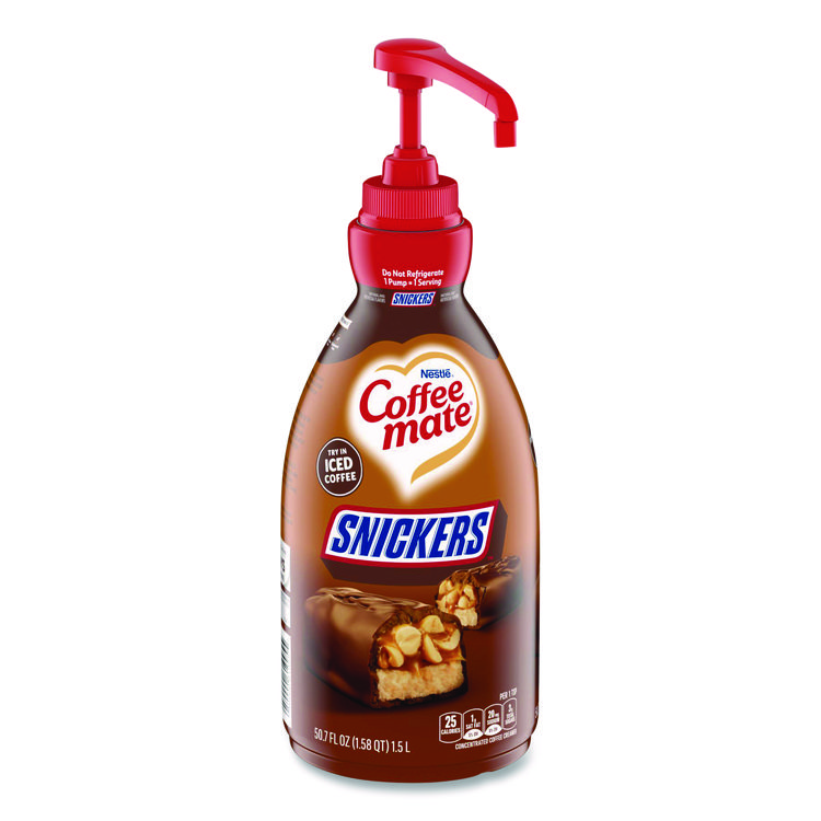 Coffee mate Liquid Coffee Creamer, Snickers, 1.5 L Pump Bottle (NES97955EA)