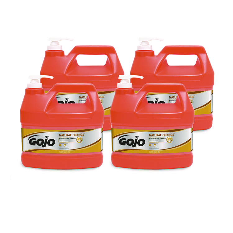 GOJO NATURAL ORANGE Smooth Hand Cleaner, Citrus Scent, 1 gal, 4/Carton (GOJ094504)