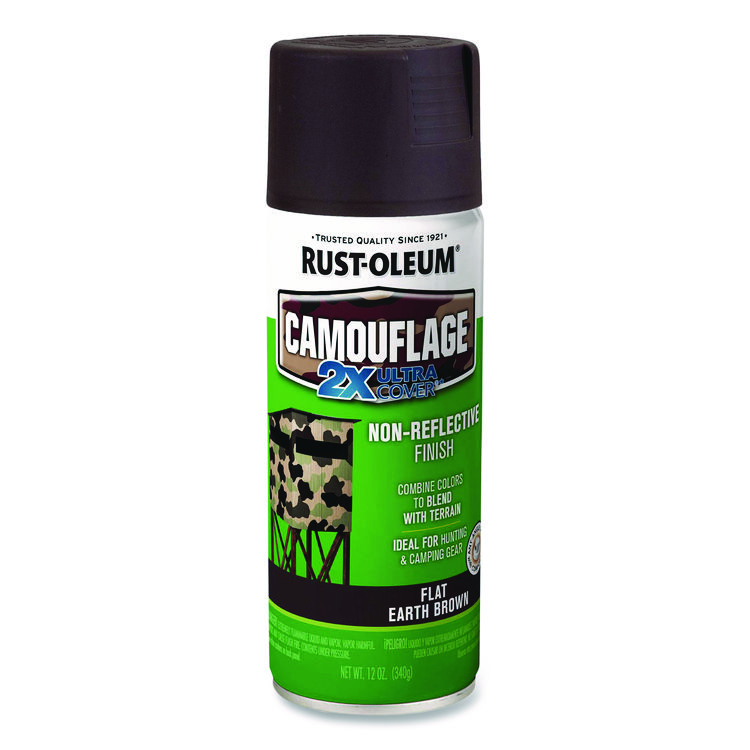 Rust-Oleum Camouflage Spray Paint, Flat Earth Brown, 12 oz Aerosol Can (RST279178)