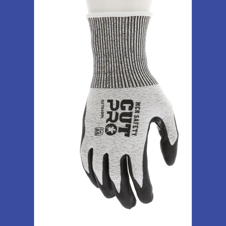 MCR Safety Cut Pro 92754BP Gloves, 10" Long, Large, Black/Gray, 12 Pairs (CRW92754BPL)