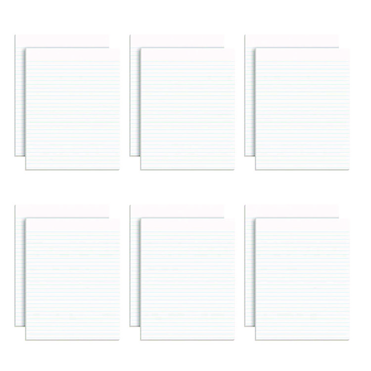 Ampad Glue Top Pads, Wide/Legal Rule, 50 White 8.5 x 11 Sheets, Dozen (TOP21112)