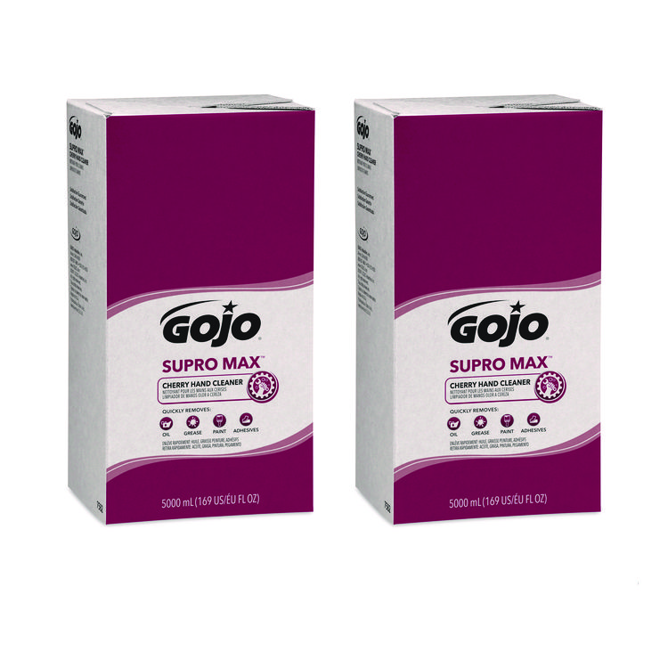 GOJO SUPRO MAX Heavy Duty Hand Cleaner, Refill for GOJO PRO TDX Touch-Free Dispenser, Cherry Scent, 5,000 mL, 2/Carton (GOJ758202)