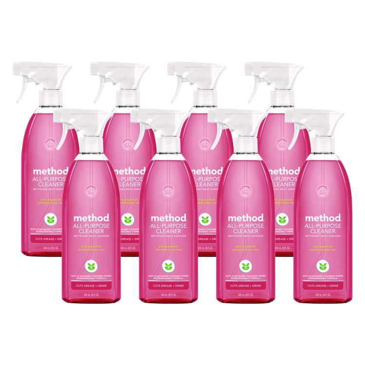 Method All Surface Cleaner, Pink Grapefruit, 28 oz Spray Bottle, 8/Carton (MTH317939CT)
