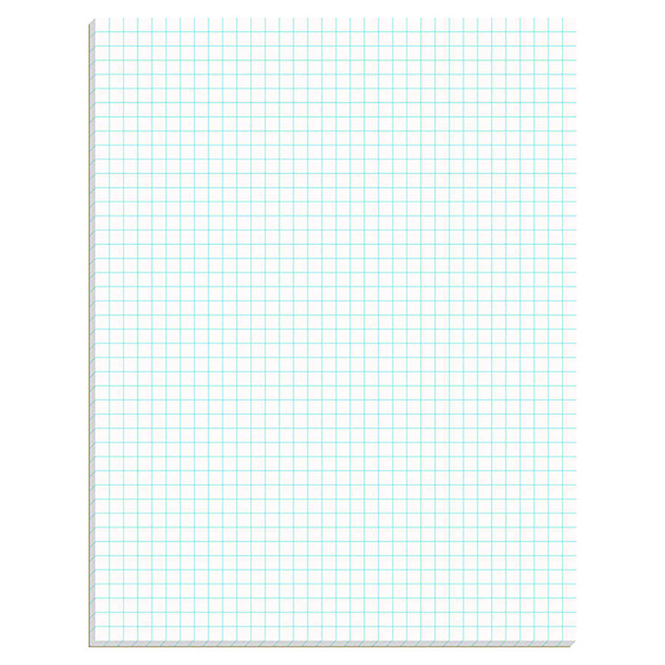 Ampad Quadrille Pads, Quadrille Rule (4 sq/in), 50 White (Heavyweight 20 lb Bond) 8.5 x 11 Sheets (TOP22000)