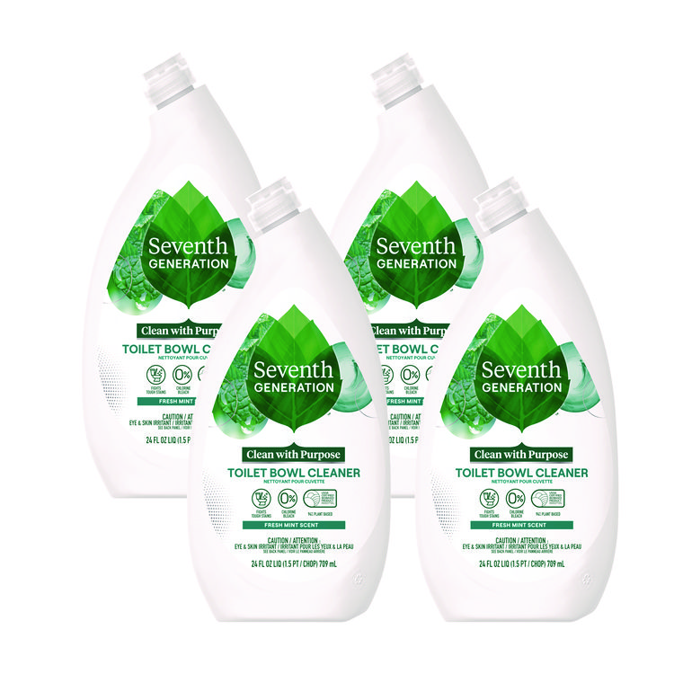 Seventh Generation Toilet Bowl Cleaner, Fresh Mint Scent, 24 oz Bottle, 4/Carton (SEV45166CT)