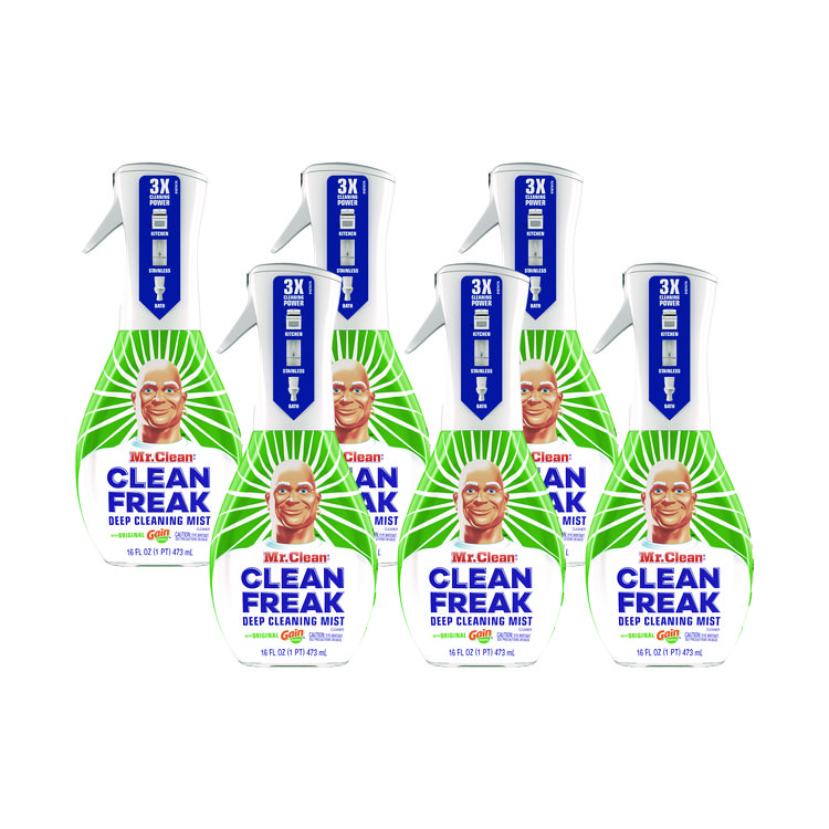 Mr. Clean Clean Freak Deep Cleaning Mist Multi-Surface Spray, Gain Original, 16 oz Spray Bottle, 6/Carton (PGC79127)