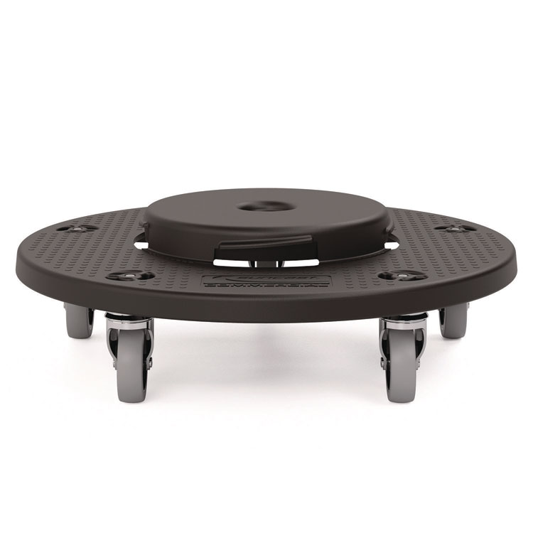 Suncast Commercial Utility Trash Can Dolly, 350 lb Capacity, 20.75" x 6.5", Black, 2/Pack (SUATCUDOLLY2A)