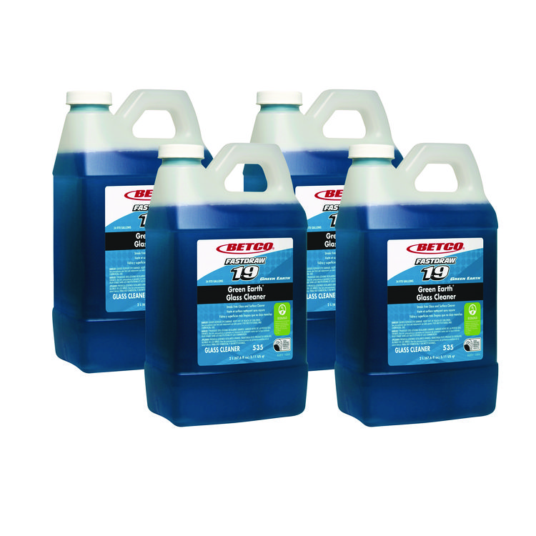 BETCO CORPORATION Fastdraw 19 Green Earth Glass Cleaner, Pleasant Scent, 2 L Bottle, 4/Carton (BET5354700)