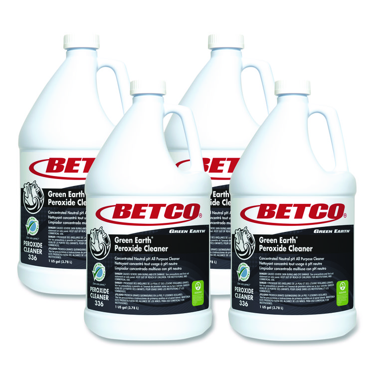 BETCO CORPORATION Green Earth Peroxide Cleaner, Fresh Mint Scent, 1 gal Bottle, 4/Carton (BET3360400)