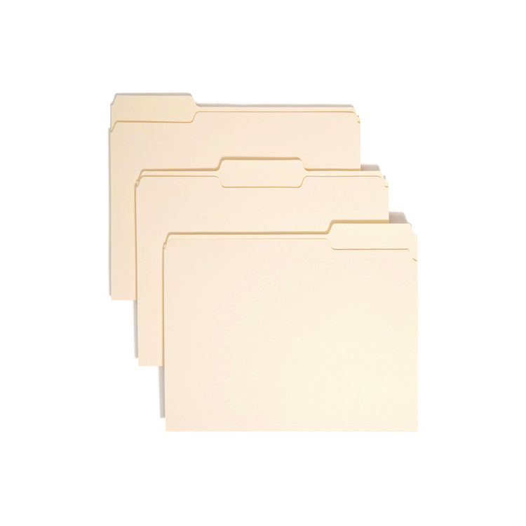 Smead Manila File Folders, 1/3-Cut Tabs: Assorted, Letter Size, 0.75" Expansion, Manila, 100/Box (SMD10330)