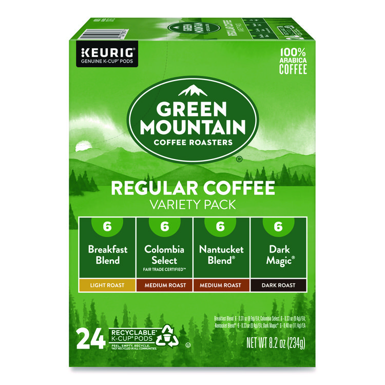 KEURIG DR PEPPER Regular Variety Pack Coffee K-Cups, Assorted Flavors, 24/Box (GMT9974)
